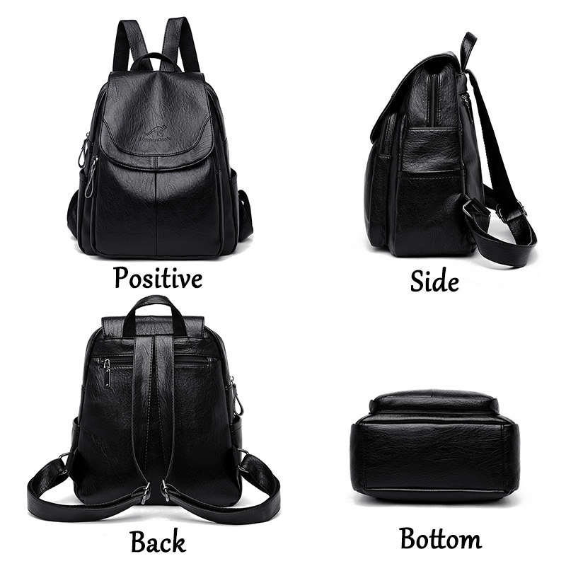 Leather Backpack Vintage - Plecak damski z miękkiej skóry w